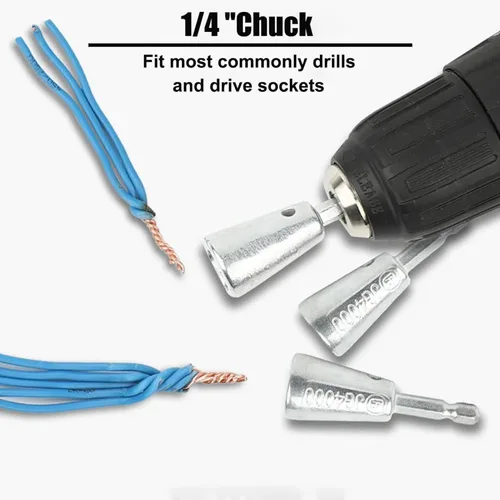 Miniatura 8 de Herramienta de pelado de torsión de alambre para taladro, pelacables y tornado automático, tornado de tuerca de alambre, enchufe de conector