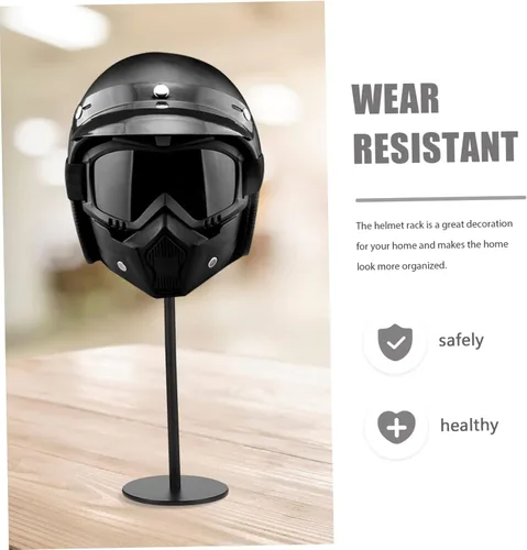 Miniatura 8 de INOOMP Estante de almacenamiento resistente para cascos, 1 unidad de montaje en pared, diseño elegante y práctico para la organización del hogar,