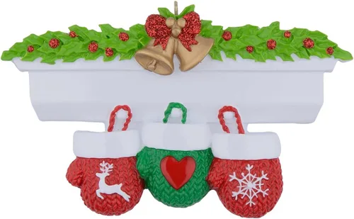 Miniatura 14 de MAXORA Adorno personalizado para árbol de Navidad de familia de 10 manoplas 2023, tradición familiar, recuerdo de Navidad, colección de regalo