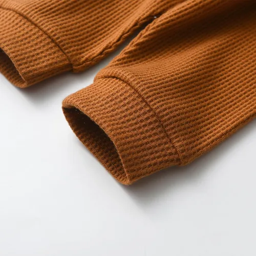 Miniatura 7 de Siracend Conjunto de 3 piezas de ropa de bebé recién nacido con estampado de manga larga + pantalones + sombrero