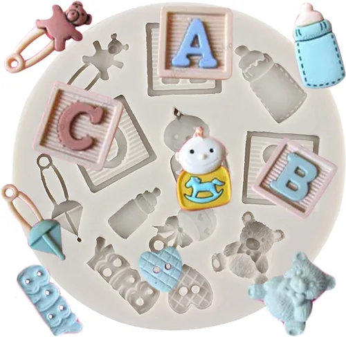 Miniatura 10 de Ropa de bebé Moldes de fondant de silicona para decoración de pasteles Decoración de cupcakes Candy Chocolate Gum Pasta Polímero Arcilla Estilo b