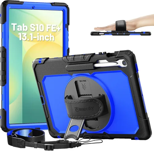 Miniatura 18 de Timecity - Funda protectora resistente para Samsung Galaxy Tab S10 Lite, S10 FE, S9 FE 5G, S9, 10.9 y 11 pulgadas, con protector de pantalla, Negro