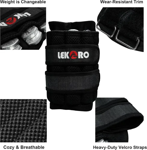 Miniatura 2 de Pesas ajustables para muñeca y tobillo, peso extraíble para brazos y piernas para hombres y mujeres, fitness, entrenamiento de fuerza, correr