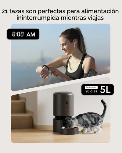 Miniatura 3 de PETLIBRO - Comedero automático para gatos, dispensador automático de comida para perros con preservación de frescura, comederos programables