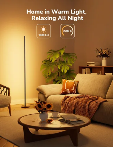 Miniatura 4 de Lepro OE1 Lámpara de pie de esquina AI, lámpara de esquina LED inteligente RGBICW con sincronización de música, habilitada para Alexa, diseñador