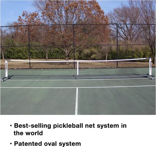 Miniatura 3 de Oncourt Offcourt PickleNet Deluxe TAPND - Sistema de red de pickleball con ruedas de bloqueo de tubos ovalados de 22 x 34 pulgadas