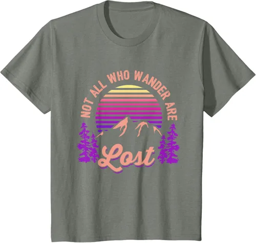 Miniatura 111 de Not All Who Wander Are Lost Vintage Mountains - Camiseta de senderismo, Negro, S