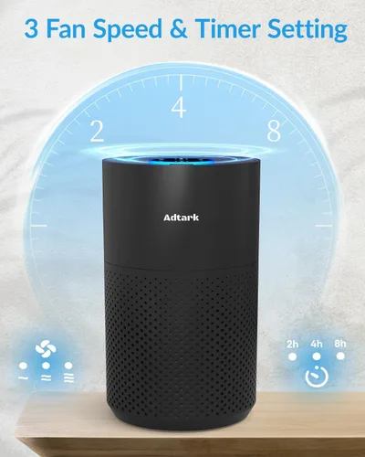 Miniatura 5 de Purificadores de aire para el dormitorio del hogar, limpiador de aire ADTARK con filtro H14 True HEPA 3 en 1, modo de sueño y función de aroma, 3