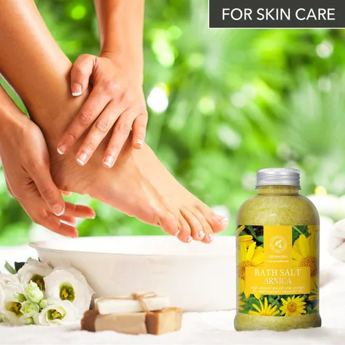 Miniatura 6 de Sales de baño de árnica de 21.16 onzas – Aceites esenciales de romero y abeto 100% naturales – sal marina Arnica 21.16 oz – Lo mejor para el baño