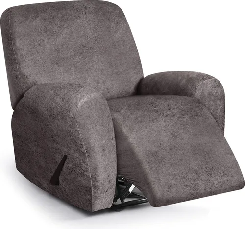 Miniatura 60 de ANARACHON Fundas para sillas reclinables con aspecto de cuero, funda elástica de 4 piezas, funda suave para silla reclinable, protector de muebles