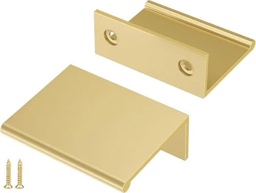 Miniatura 54 de Peaha Paquete de 10 manijas de gabinete de cocina de 1-5/16 pulgadas, tiradores negros para cajones de tocador, borde de puerta, tiradores de dedo