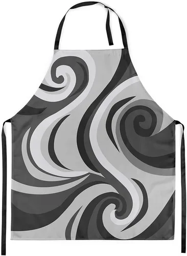 Miniatura 43 de Castle Fairy Delantal de cocina geométrico en espiral, moderno delantal impermeable con rayas simples para adultos (sin bolsillo), 31 x 26 pulgadas