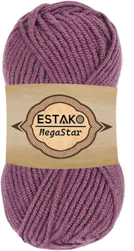 Miniatura 34 de Estako Megastar, 3.52 Oz (100g) de hilo de acrílico 75% y lana 25%, suave, peso grueso voluminoso #5 para crochet y tejer 120 yardas (110m)