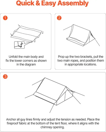 Miniatura 6 de VEVOR Tienda Caliente, Tiendas de Campaña Tipi Calientes con Toma para Estufa, Tiendas de Campaña Portátiles de Invierno con Faldón para Nieve