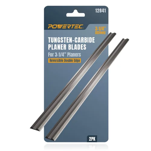 POWERTEC Cuchillas cepilladoras de carburo de tungsteno de 3-1/4 pulgadas, paquete de 2 unidades para WEN 6530, DeWalt DCP580B, Porter-Cable
