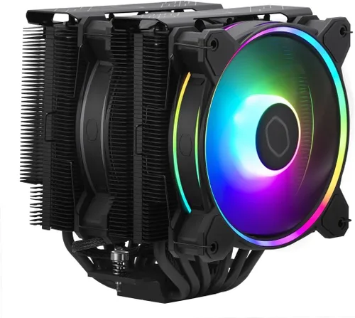 Miniatura 13 de Cooler Master Hyper 622 Halo White Enfriador de aire de CPU de doble torre, ventilador PWM de 120 Halo², ARGB de doble bucle, 6 tubos de calor