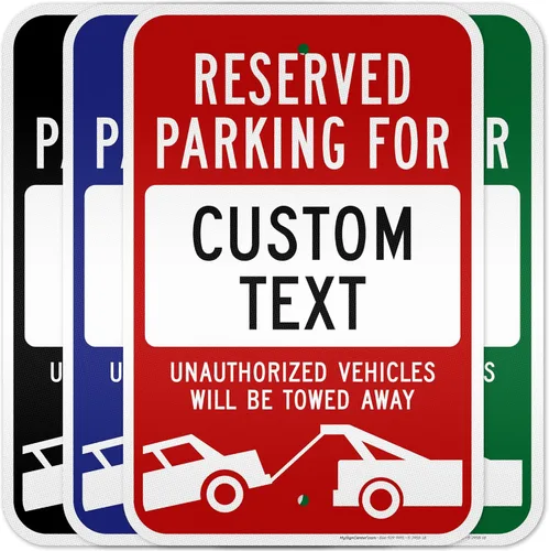 Señal personalizada de no estacionamiento, señales personalizadas de estacionamiento reservado para negocios, vehículos no autorizados serán