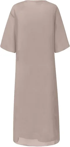 Miniatura 4 de Vestido formal de verano para mujer casual estampado de moda cuello en V conjunto de dos piezas vestido largo 2022
