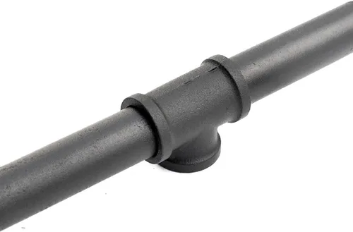 Miniatura 3 de DIYHD Barandilla de tubo de montaje en pared de 8 pies para escaleras, barandilla de mano industrial rústica negra para interiores