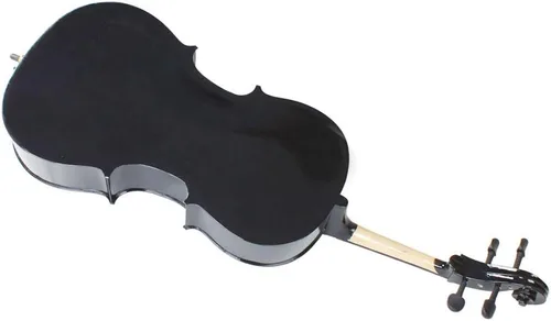 Miniatura 7 de Kit de violonchelo de madera maciza con estuche, arco y puente de colofonia, instrumento musical para principiantes, niños y adultos (4/4, negro)