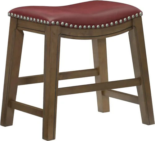 Miniatura 17 de Homelegance Ordway Taburete de Altura de Mostrador de Madera Maciza - Taburete de Cocina Saddle, Taburetes de Altura de Mostrador para Comedor, Negro