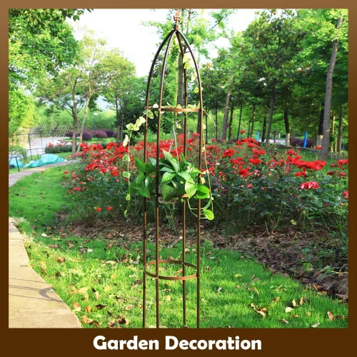Miniatura 3 de Enrejado de jardín de obelisco 100% metálico de 6.3 pies de alto, soporte resistente para plantas para enredaderas y soportes de flores, 1 pieza