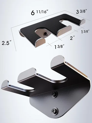 Miniatura 2 de VAIIO Colgador de Barra Olímpica Individual, Estante de Pared para Barra de Gimnasio en Garaje, Soporte de Barra Vertical, Recubierto en Polvo negro