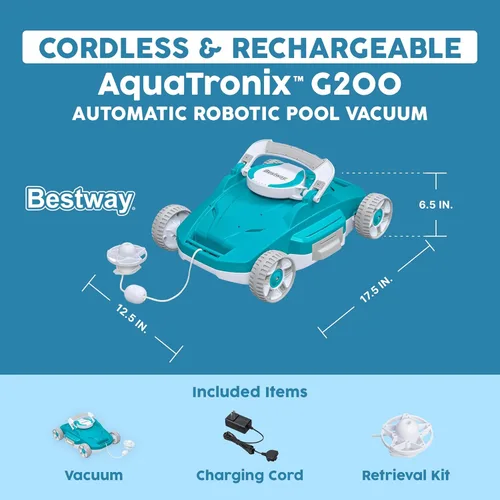 Miniatura 3 de Bestway AquaTronix G200 - Limpiador robótico automático para piscinas, robot de aspiradora inalámbrica para piscina, ideal para piscinas enterradas