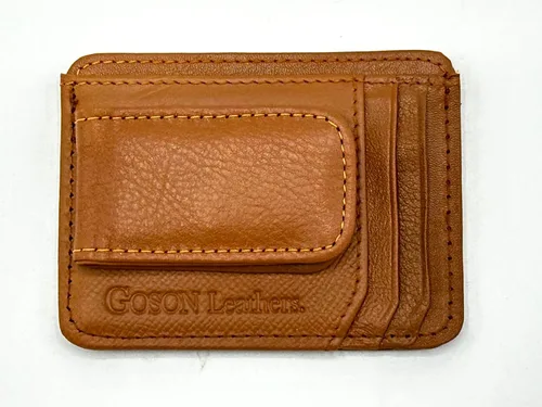 Miniatura 9 de Goson Cartera de cuero con clip para dinero para hombre, billetera de bolsillo frontal, tarjetero de crédito, cartera minimalista delgada