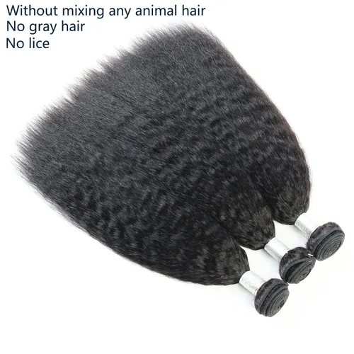 Miniatura 3 de Extensiones de cabello humano brasileño liso rizado de cierre 4x4 con parte libre marrón claro, encaje 150% de densidad, cabello Remy liso rizado