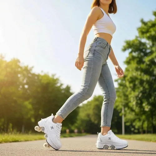 Miniatura 7 de CHSSIH Zapatos de Patines con Ruedas para Niñas, Niños, Mujeres, Hombres y Adultos – Zapatos Retráctiles con Ruedas Zapatos de Patinaje con Ruedas