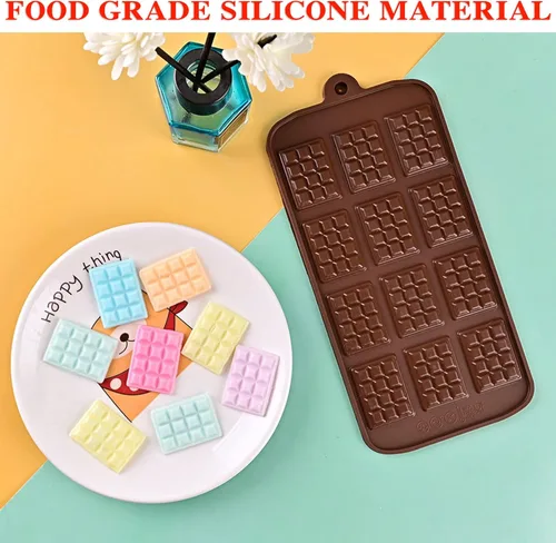 Miniatura 2 de 5 Piezas de Moldes de Silicona Separables para Chocolate, Molde Cuadrado de Silicona, Molde de Barra de Chocolate de Caramelo Antiadherente, Molde