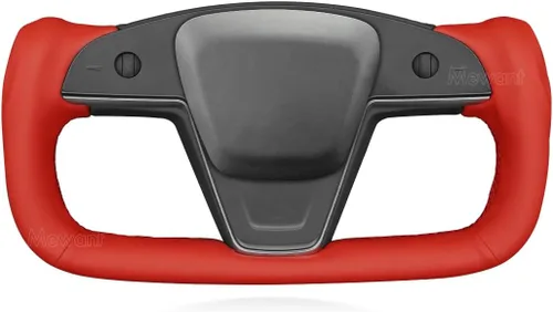Miniatura 21 de MEWANT Funda para volante de automóvil de piel sintética cosida a mano para Tesla Yoke Model S Plaid 2021-2023/Model X 2021-2023, accesorios