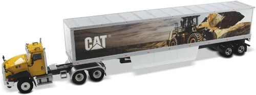 Tractor de cabina de día Caterpillar CT660 con remolques murales - Diecast Masters - 85666