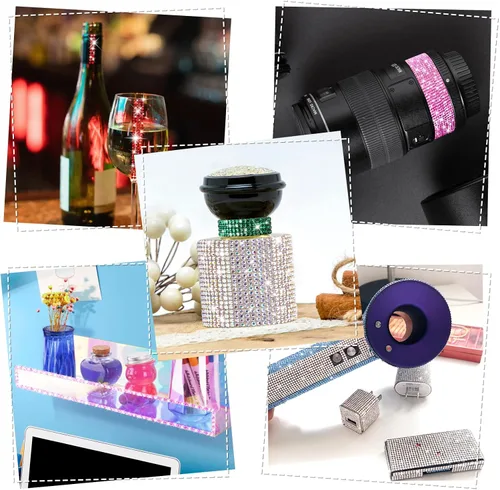 Miniatura 5 de NiArt Cinta autoadhesiva de diamantes de imitación de cristal, 12 rollos de 0.35 in de ancho, total de 12 yardas, multifuncional, DIY decorativa, 12