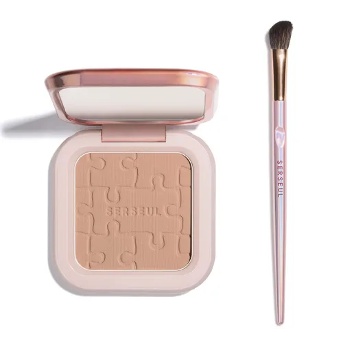 Paleta de contorno facial paleta de contorno para esculpir la cara Paleta de maquillaje bronceador en polvo con brocha - Polvo de contorno altamente
