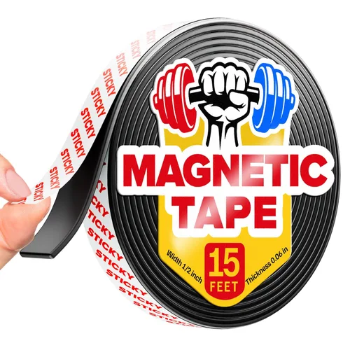 Miniatura 11 de X-bet MAGNET Tiras magnéticas – Rollo de cinta magnética de 1 pulgada x 25 pies – Imanes en blanco para escribir – Etiquetas adhesivas y calcomanías