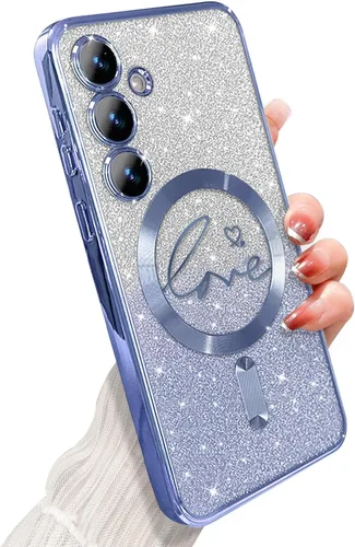 Miniatura 97 de ZONRW - Funda para Samsung Galaxy S22 Ultra magnética, para mujeres y niñas, cubierta trasera suave, lujosa, con corazón de amor, bling, degradado