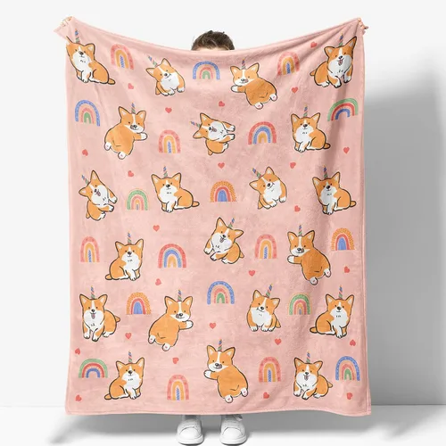 Miniatura 2 de Manta de Corgi regalos para amantes de Corgi, mujeres, madres, niñas, cumpleaños, Navidad, San Valentín, regalos de lindo tema de perro, decoración