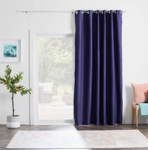 Miniatura 34 de Linenspa Juego de 2 paneles de cortinas 100% opacas, cortinas azul marino de 63 pulgadas de largo, aislamiento térmico, reducción de ruido