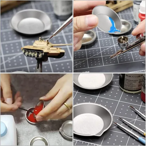 Miniatura 4 de Juego de agitador de pintura y bandeja (2 piezas) – Herramienta mezcladora de pintura modelo de acero inoxidable con cuchara y espátula de doble
