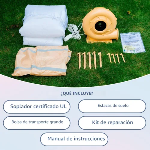 Miniatura 6 de Bounceland Obstacle Dream Bouncer Combo Slides, 18.5 pies x 8.5 pies x 6 pies de alto, soplador de aire incluido con GFCI, toboganes dobles, carrera