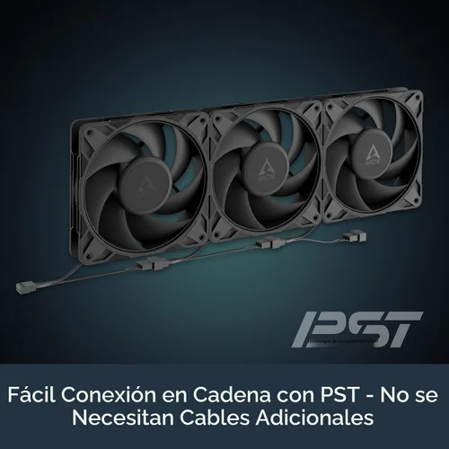 Miniatura 5 de ARCTIC P12 Pro PST - Potente Ventilador Premium, Ventilador PWM de 120 mm con Splitter de Cable Y, 600-3000 RPM, 0 RPM <5% PWM, Rodamiento de Fluido