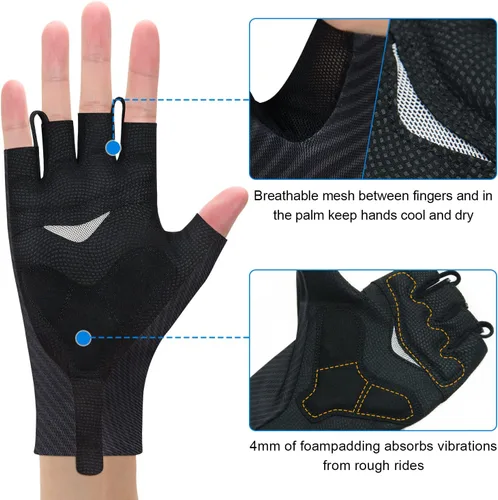 Miniatura 2 de Souke Sports Cycling Gloves Road Bike Light Weight Padded Half Finger Gloves Biking Bicycle Breathable Anti-Slip Shock-Absorbing Gloves for Men Women