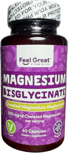 Miniatura 9 de Feel Great Bisglicinato de Magnesio – Magnesio de alta absorción, tamponado y quelado para apoyo muscular, óseo y articular – 60 cápsulas veganas