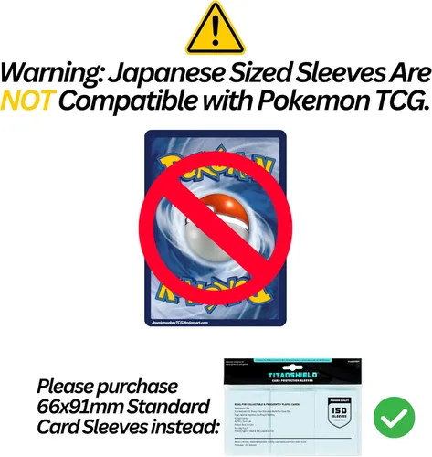 Miniatura 3 de TitanShield (150 mangas) tamaño pequeño japonés, fundas para tarjetas de comercio para Yu-Gi-Oh, Pelea de cartas Vanguard & More Transparente