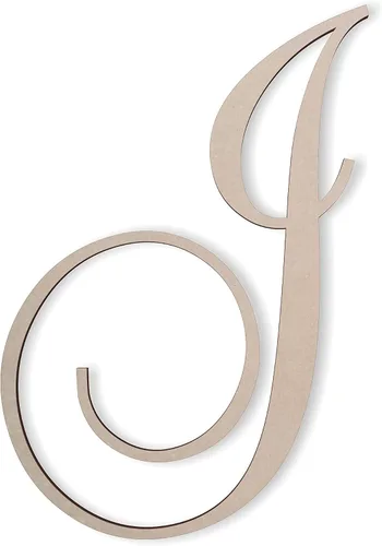 Miniatura 14 de Jess and Jessica Letra de madera A, 4 pulgadas de largo x 1/4 de pulgada de grosor, letras grandes de madera para decoración de pared, letras
