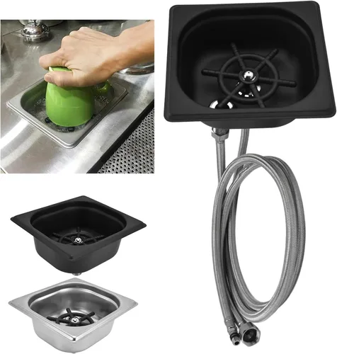 Miniatura 3 de Enjuagadora de vidrio, cuadrada de acero inoxidable automático, limpiador de vasos, enjuague rápido, accesorios para fregadero de cocina, bar, bar