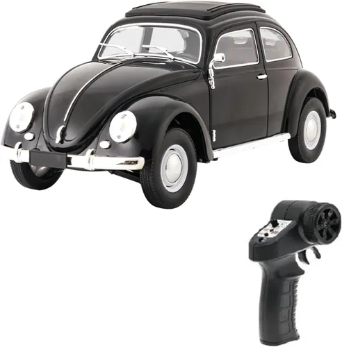 Auto a control remoto, escala 1:16, modelo de escarabajo clásico, auto de juguetes para adultos, 2.4 GHz 4 canales RC con tracción trasera con luces