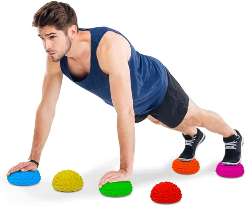 Miniatura 3 de Yes4All Hedgehog Balance Pods for Exercise, Core Body Balancing, Balance Pods for Youth & Adults with Hand Pump - Set of 5